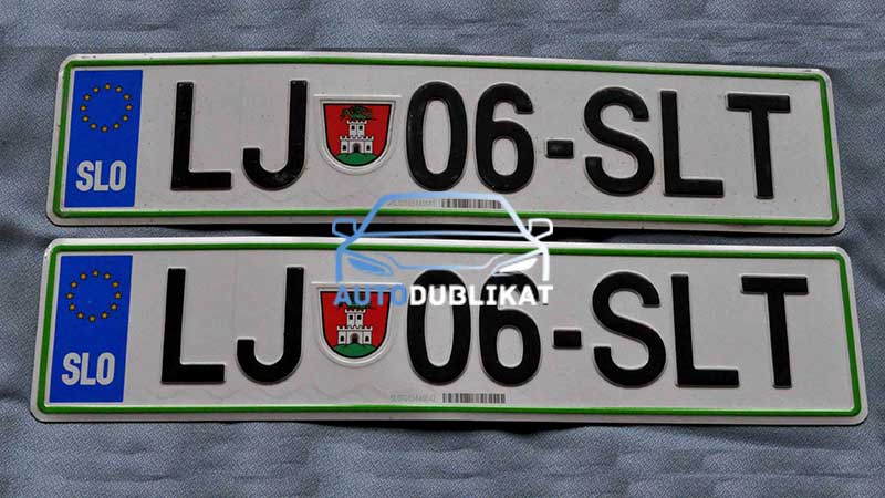 Номерной регистрационный знак для Словении