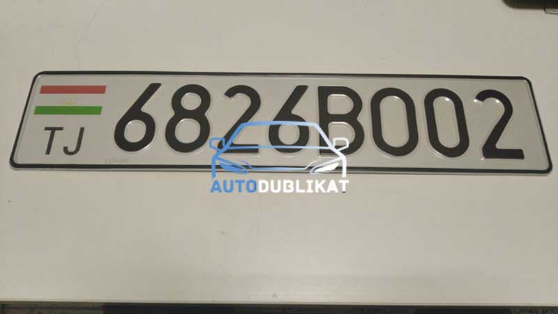 Таджикский номерной знак на авто