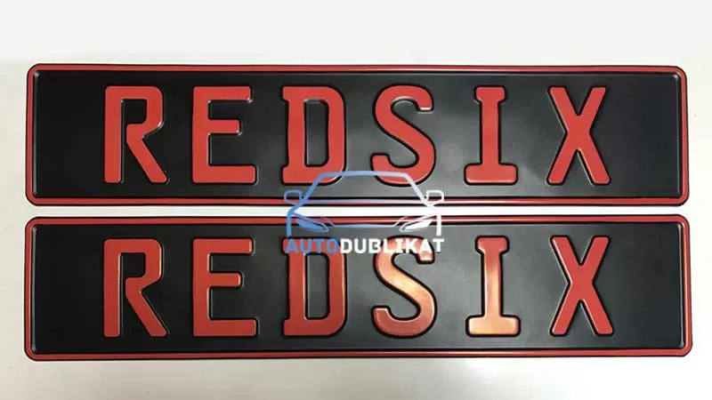 Сувенирные номера на авто "REDSIX"